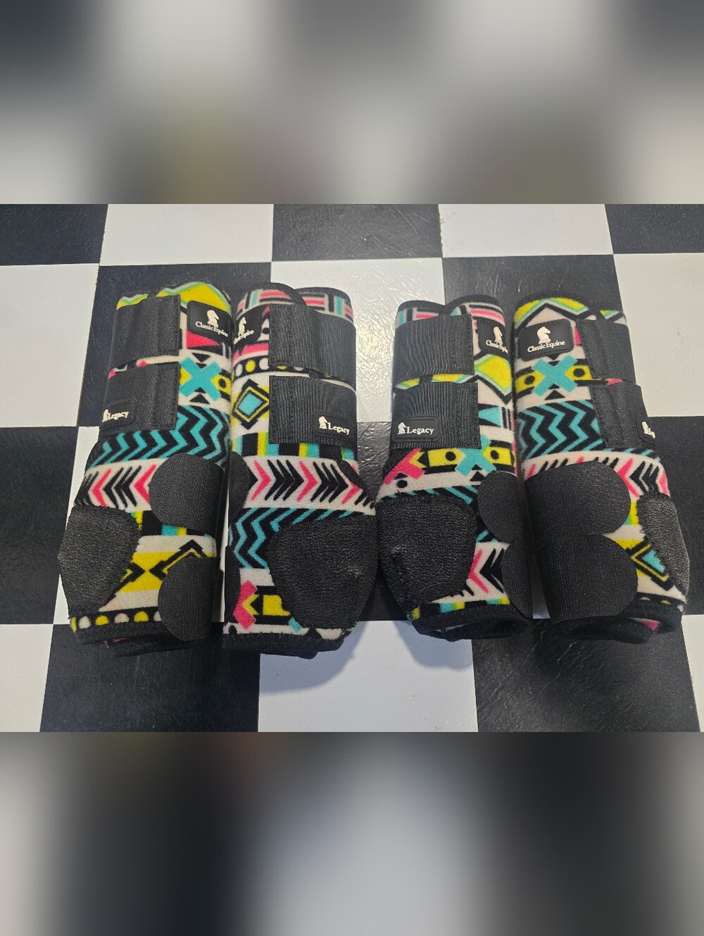 Legacy Neon Tribal Sport Boots in Black, Teal, Pink, Yellow